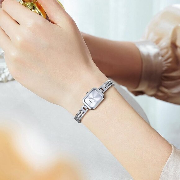 ?Women Silver Easy Resize Ladies Bracelet Watch Stainless Steel Luxury Fashion main image 6